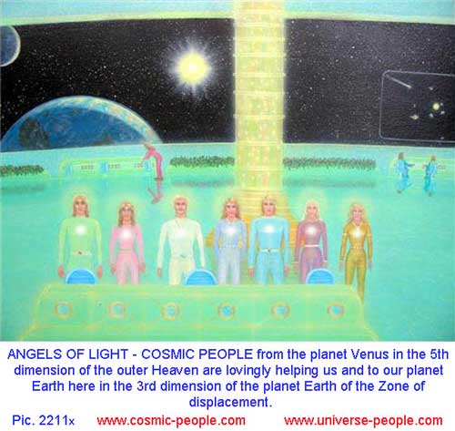 The Angels of Heavens in a space ship above Earth